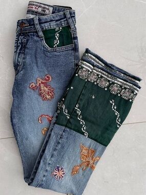 PARASUCO blue Women’s Jeans - Embroidered Green
